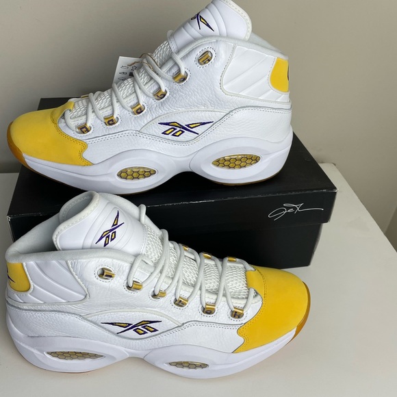 🔥New Reebok Question Mid "Yellow Toe". Brand new, original box. Iverson shoe! - Picture 8 of 10
